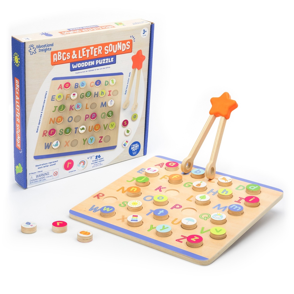 ABC Letter Sounds Puzzle Wooden Alphabet Board