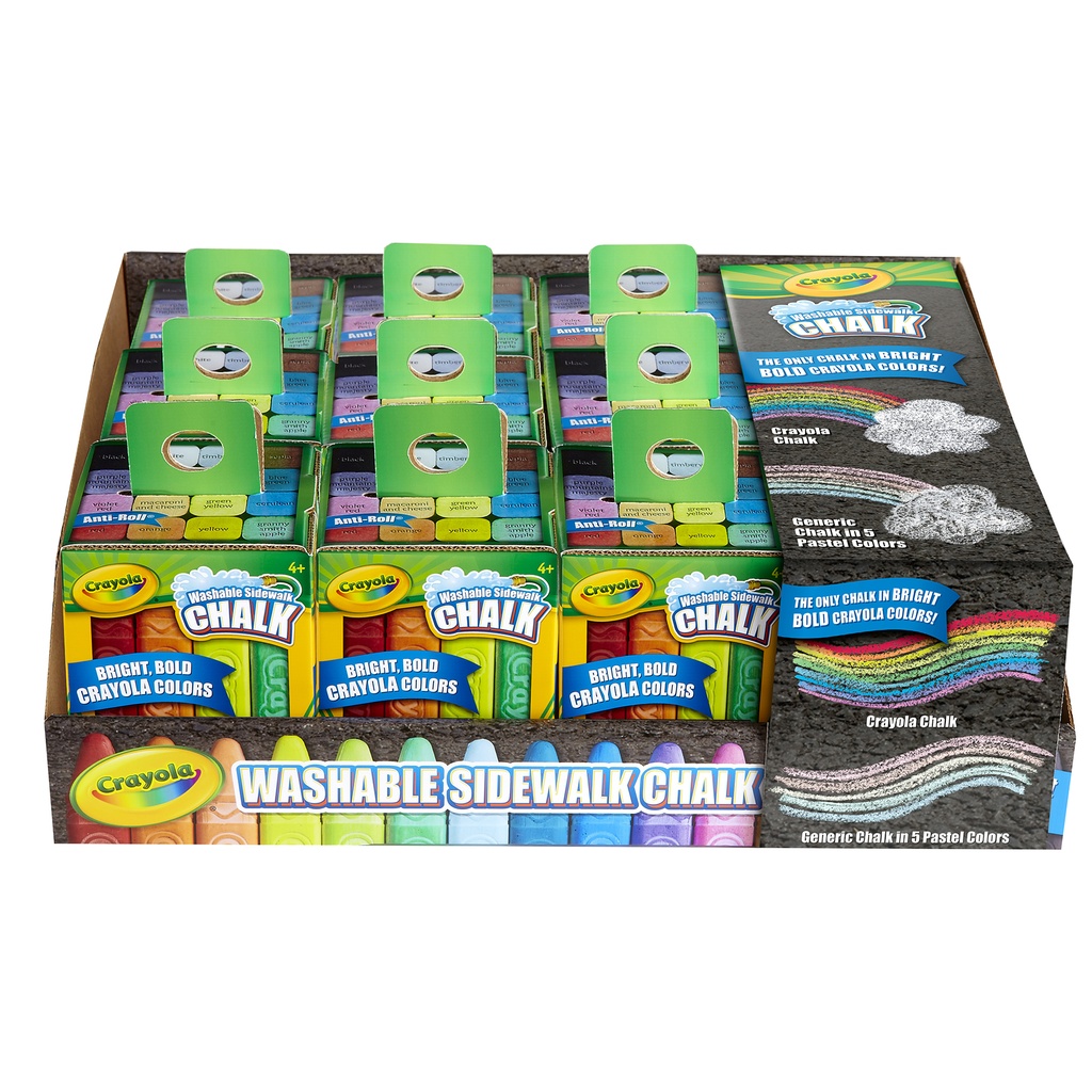 Washable Sidewalk Chalk Tray, 16 Per Pack, Tray of 12 Packs