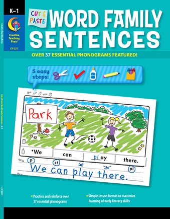 Cut & Paste Word Family Sentences Gr K to 1