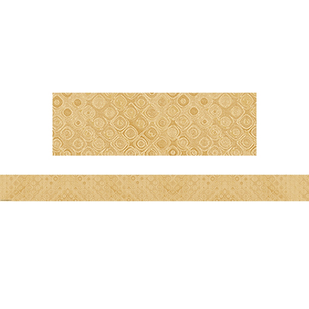 Wonderfully Wild Golden Textile Straight Border Trim, 35 Feet