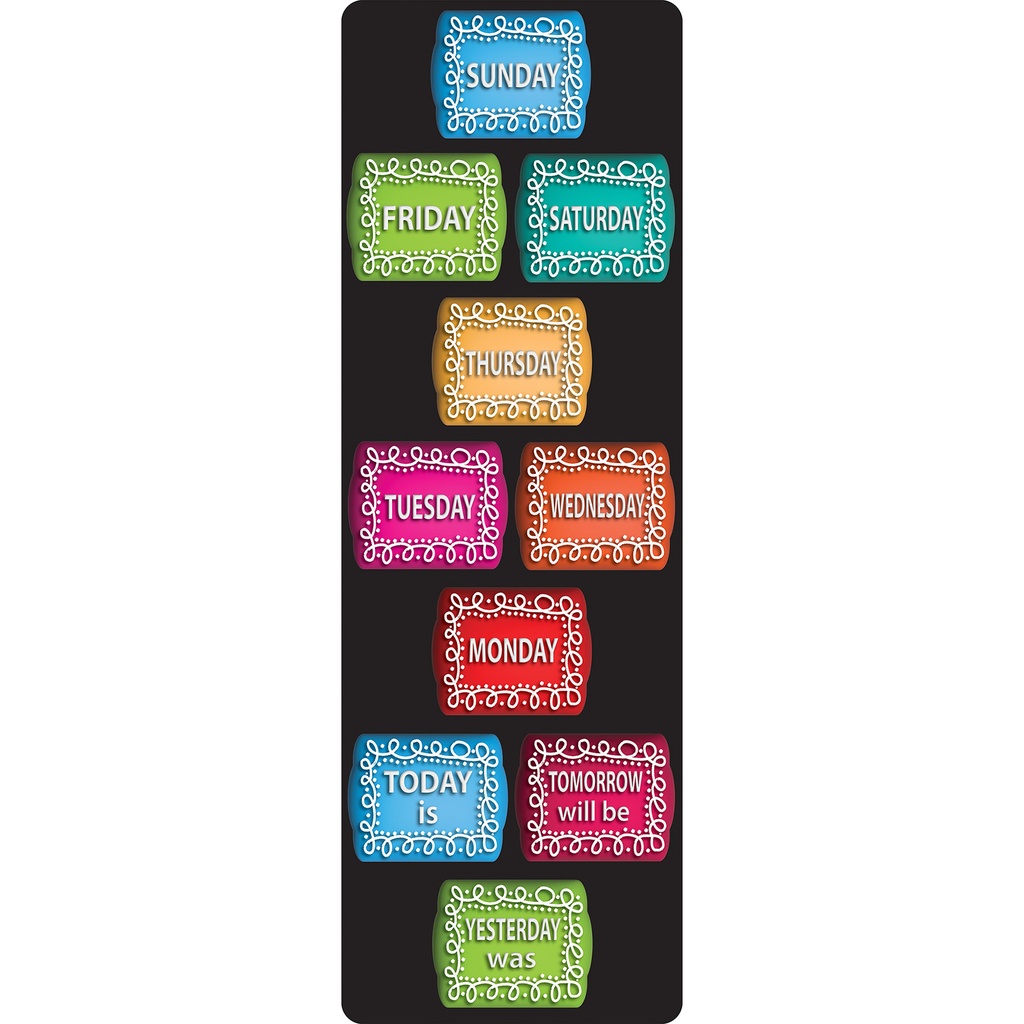 Smart Poly™, The Original Fun Mat™, Mat Runner, 15.5" x 47", Days of the Week, Chalk Loop