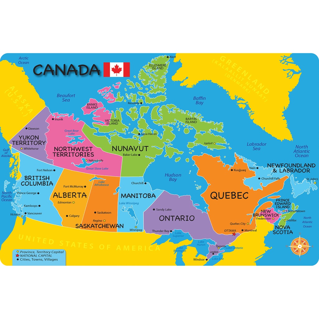 Smart Poly™, The Original Fun Mat™, Welcome Mat, 15.5" x 23.5", Canada Map