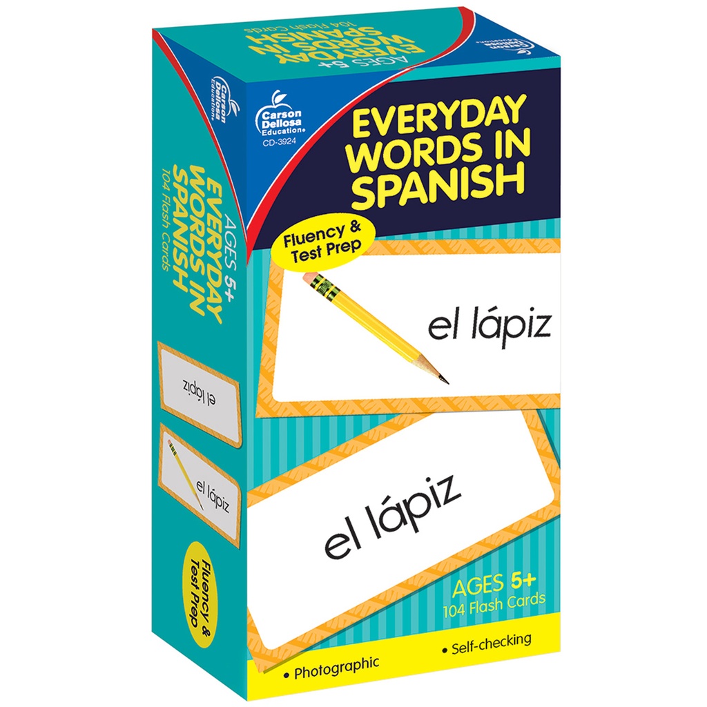 Everyday Words in Spanish: Photographic Flash Cards, Grade PK-8