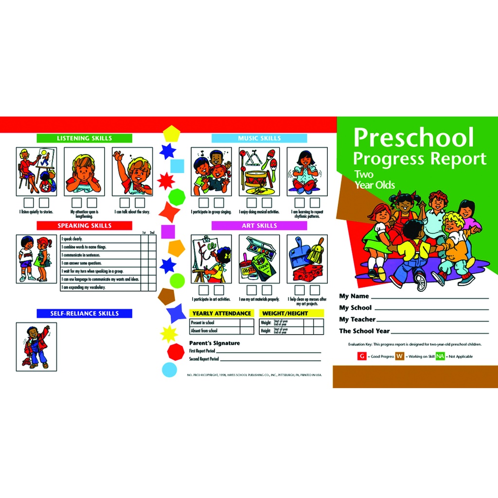 Preschool Progress Report Cards, 10 Per Pack (Age 2)