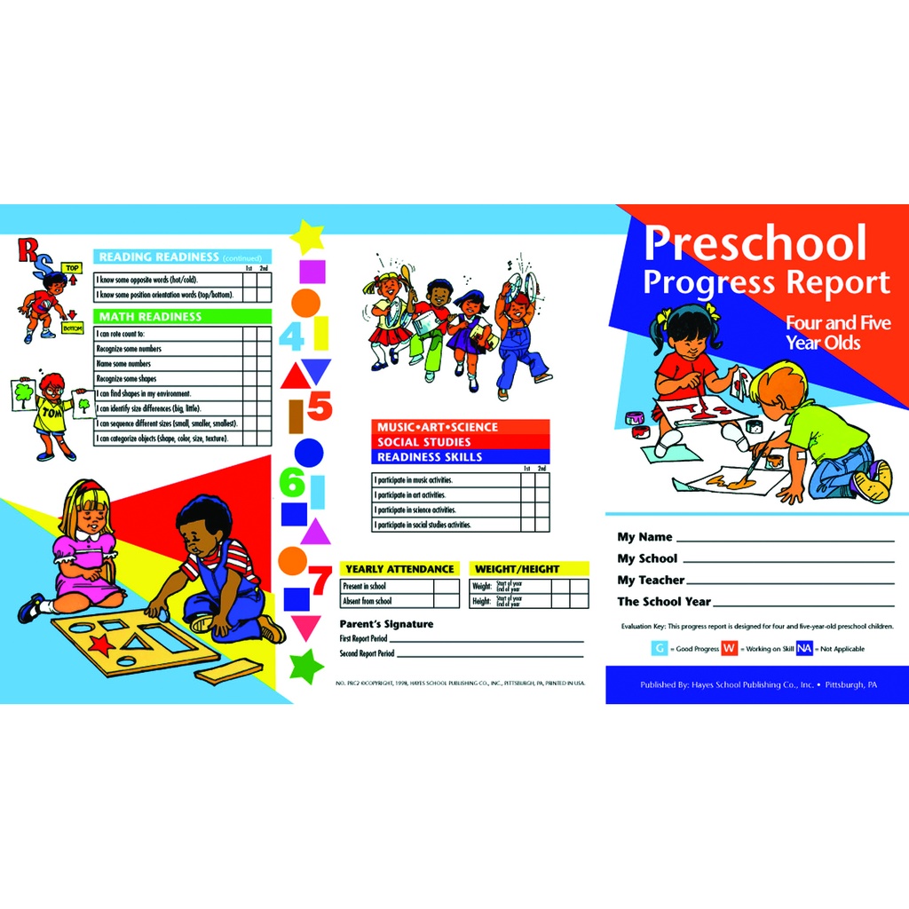 Preschool Progress Report Cards, 10 Per Pack (Ages 4-5)