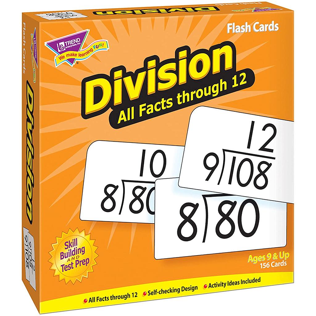 Division 0-12 All Facts Skill Drill Flash Cards