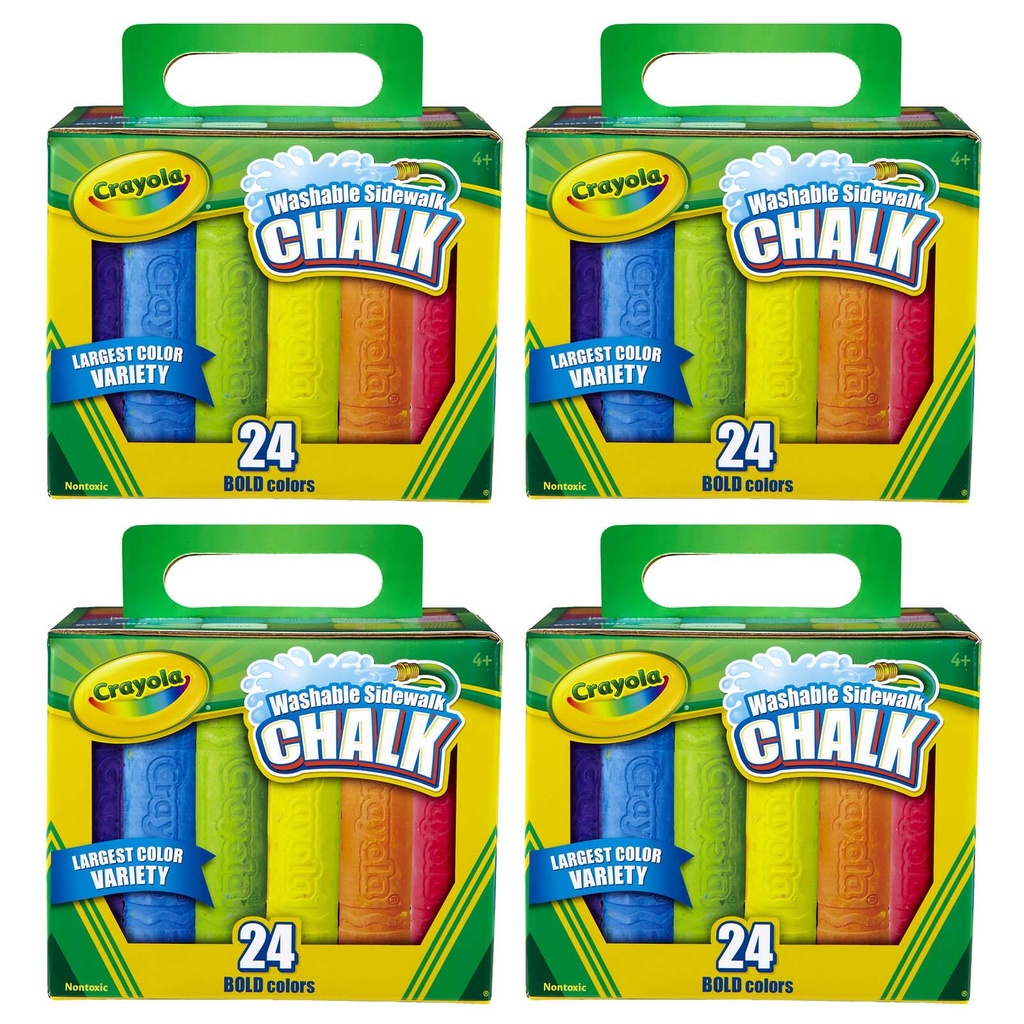 Washable Sidewalk Chalk 4 Boxes of 24