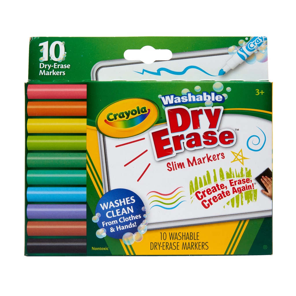 Washable Slim Dry Erase Markers 10 Count