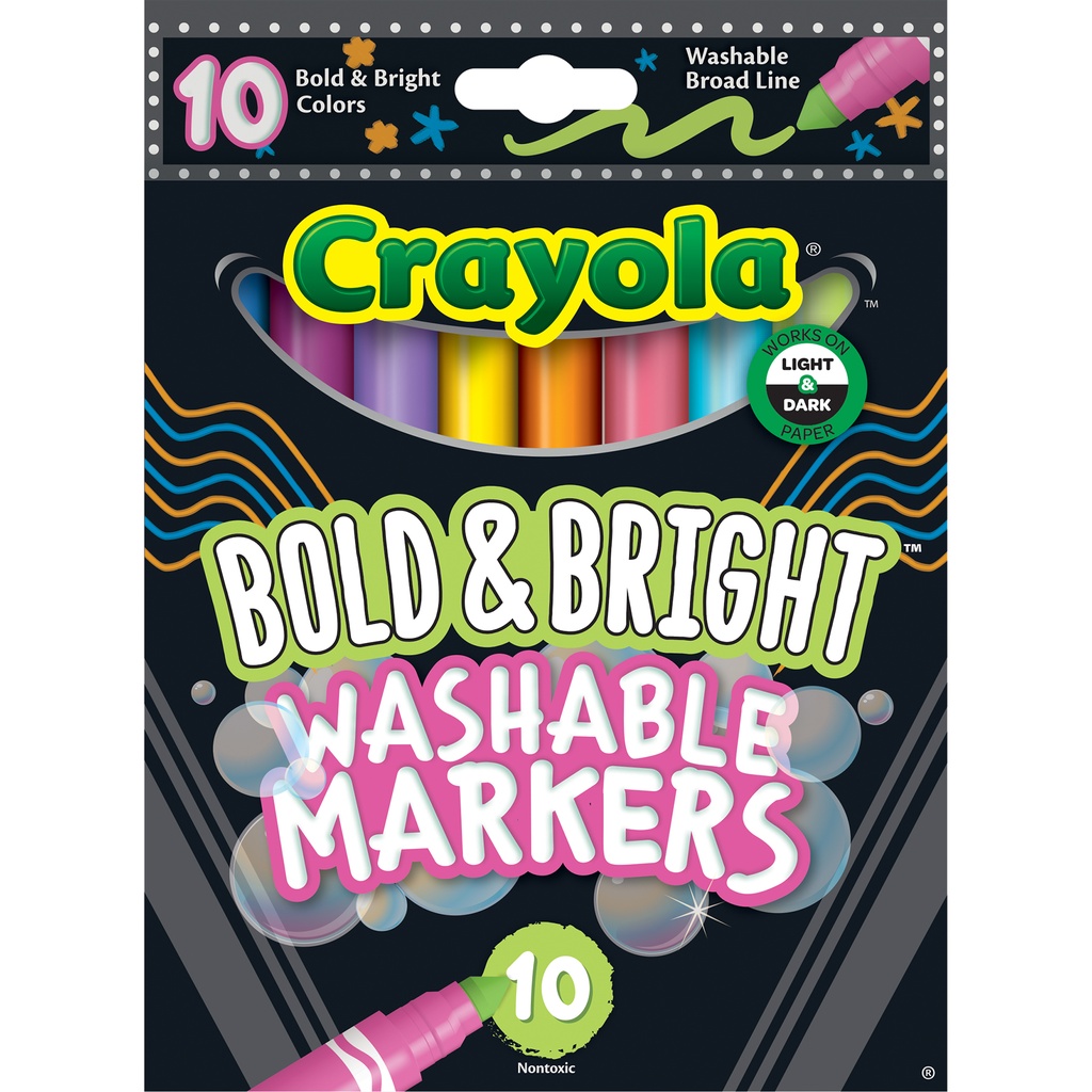 Bold & Bright Washable Broadline Markers 10 Count