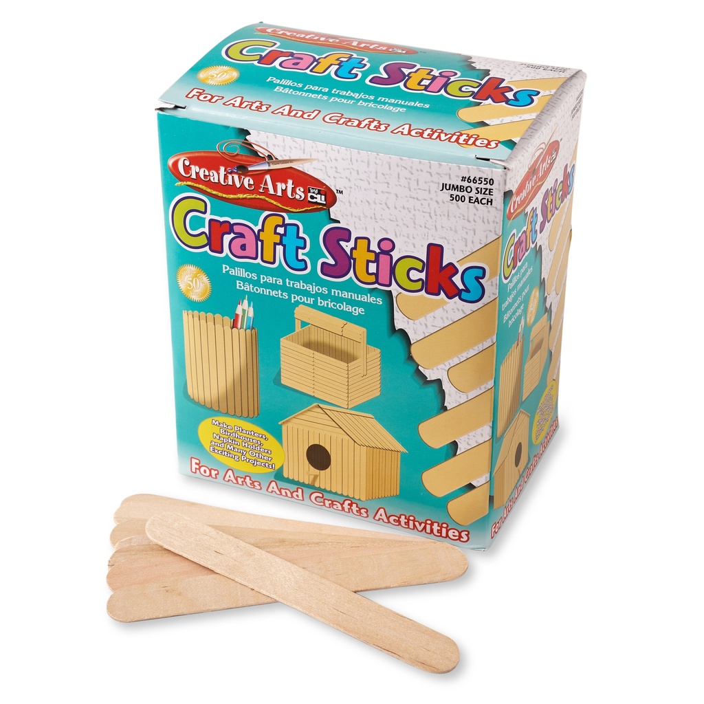 Natural Jumbo Craft Sticks Box of 500