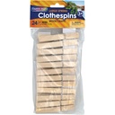 Natural Large Spring Clothespins 24 Pieces