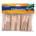 Natural Flat Slotted Clothespins 40 Pieces