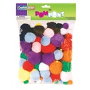 Assorted Bright Hues Pom Pons 100 Pieces