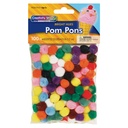 Assorted Bright Hues Pom Pons 100 Pieces