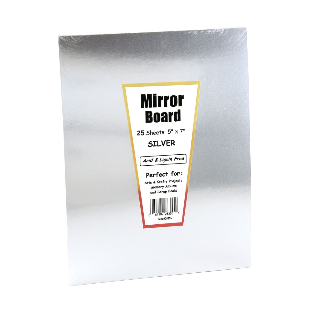 5" x 7" Silver Foil Mirror Board 25 Sheets