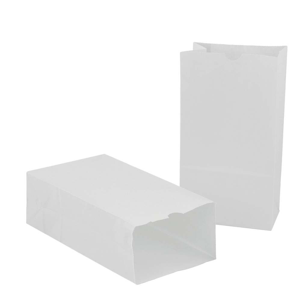 White Large Gusseted Paper Bags 100/Pack