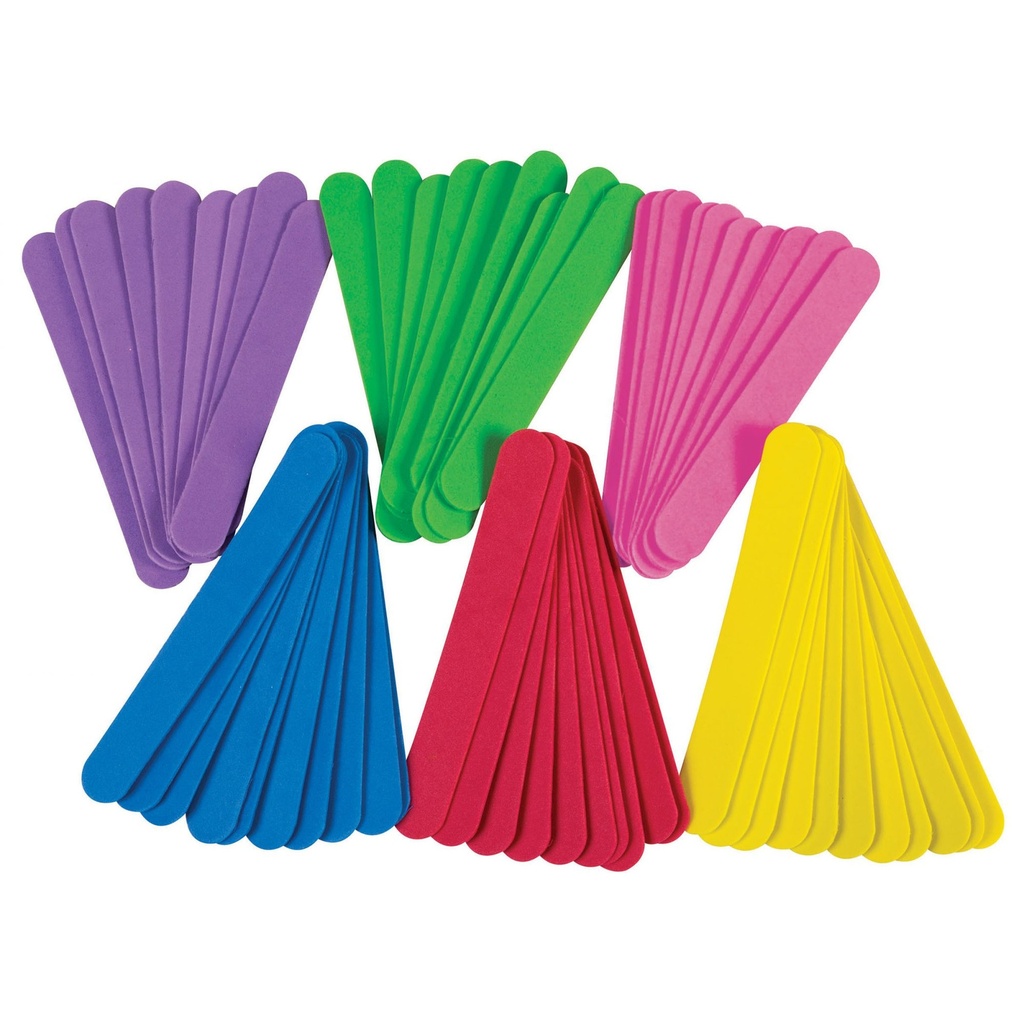 Assorted 6" x 3/4" WonderFoam® Jumbo Craft Sticks 100 Count