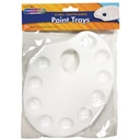 White 9" x 6.75" Palette-Shaped Paint Trays 2 Count