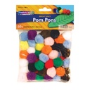 Bright Hues 1" Pom Pons 50 Pieces