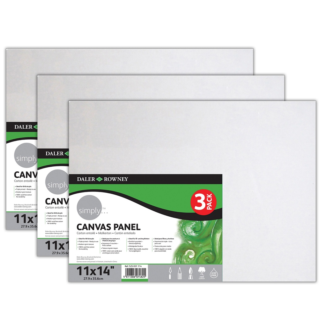 11" x 14" Simply White Canvas Panels Set of 9