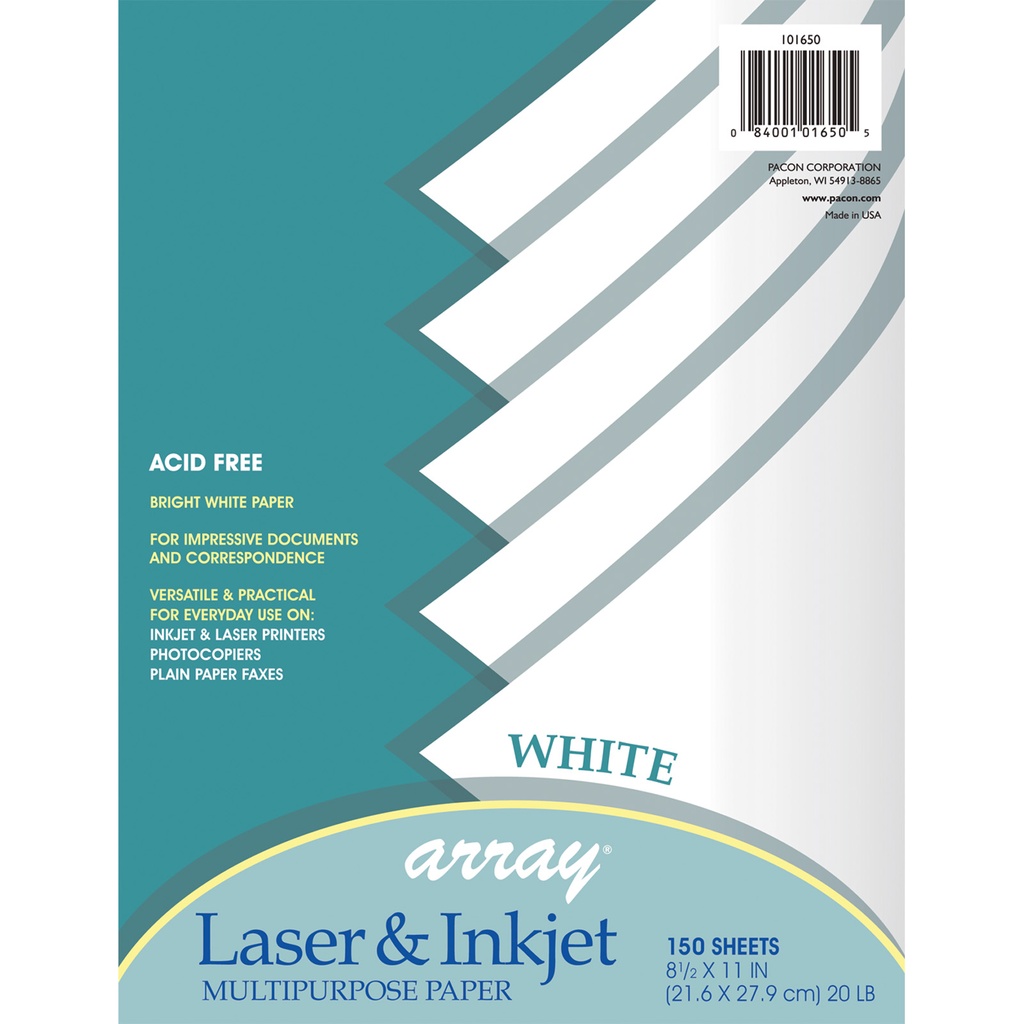 White 8 1/2" x 11" Mutli-Purpose Paper 150 Sheets