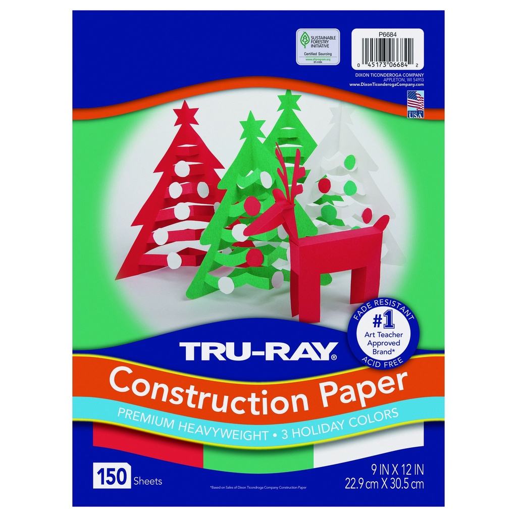 Holiday Assortment 9" x 12" Construction Paper 150 Sheets