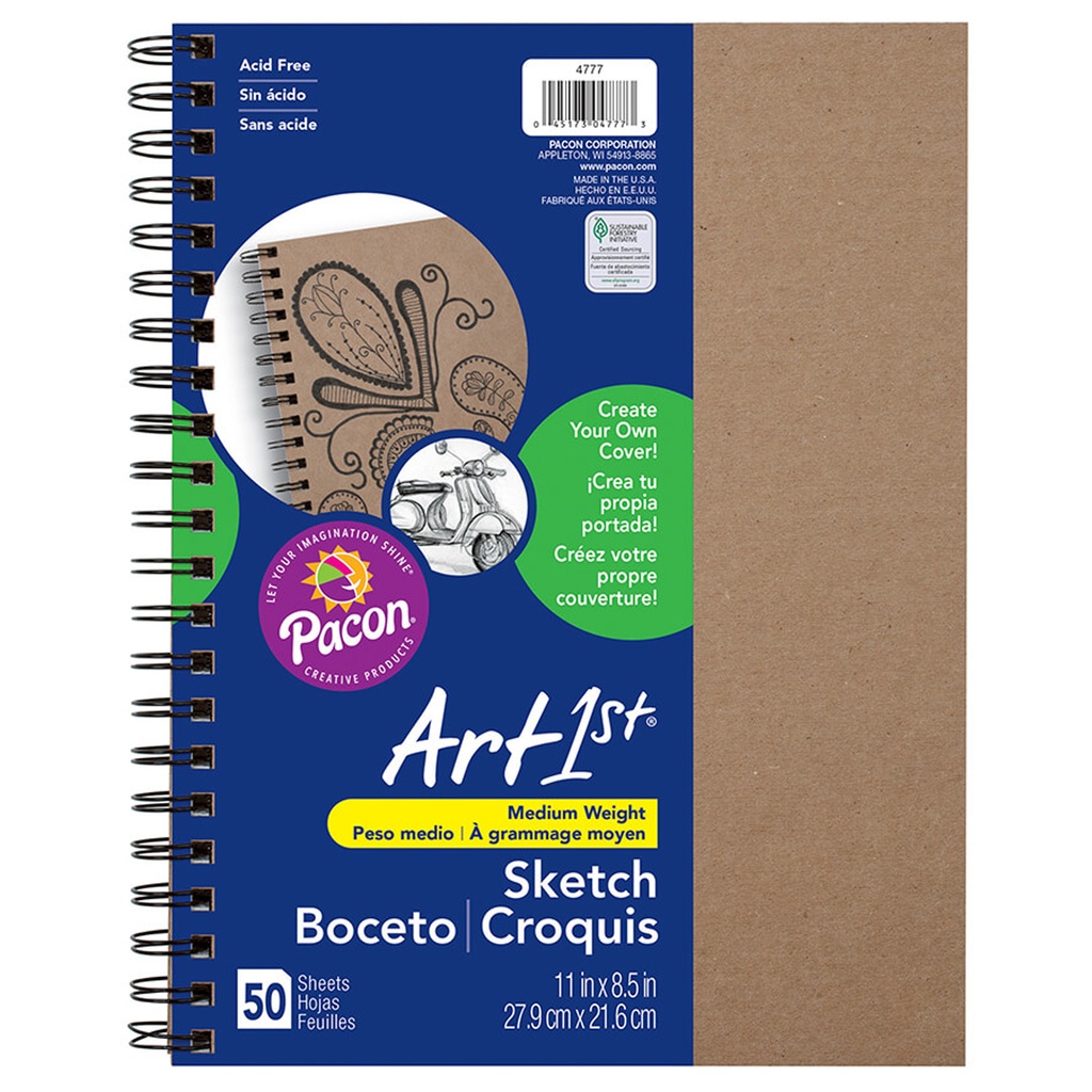 Natural Chip Cover 11" x 8 1/2" Create Your Own Cover Sketch Diary