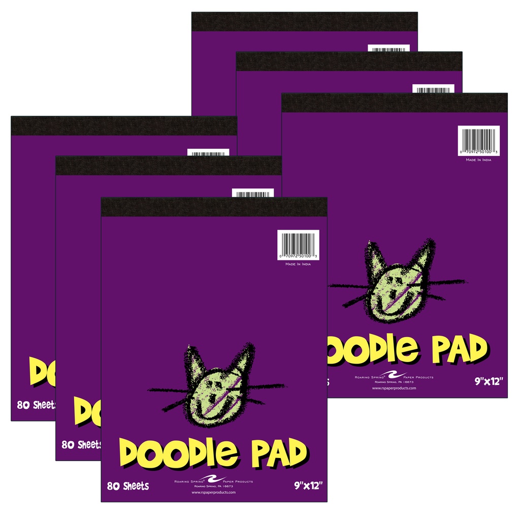 9" x 12" Kid's Doodle Pads Pack of 6