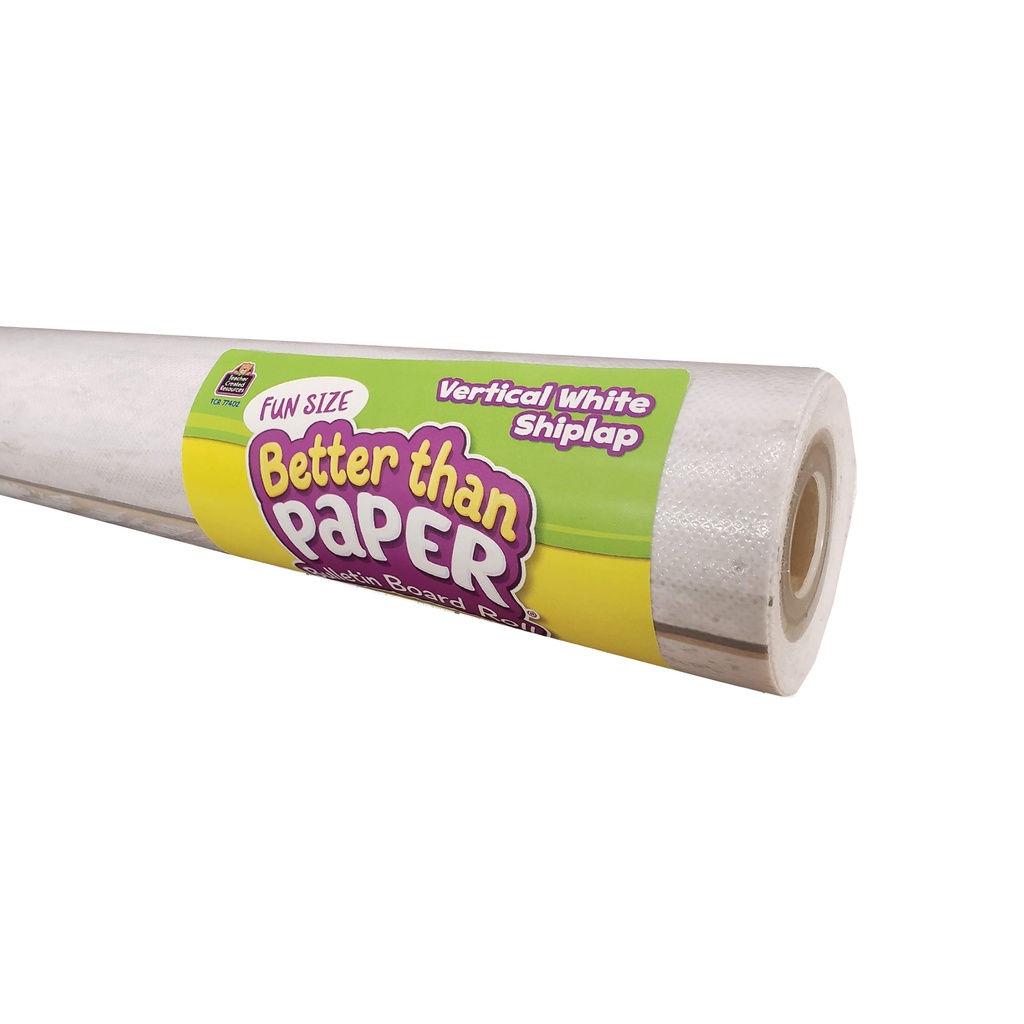 Vertical White Shiplap 18" x 12' Fun Size Better Than Paper® Bulletin Board Roll