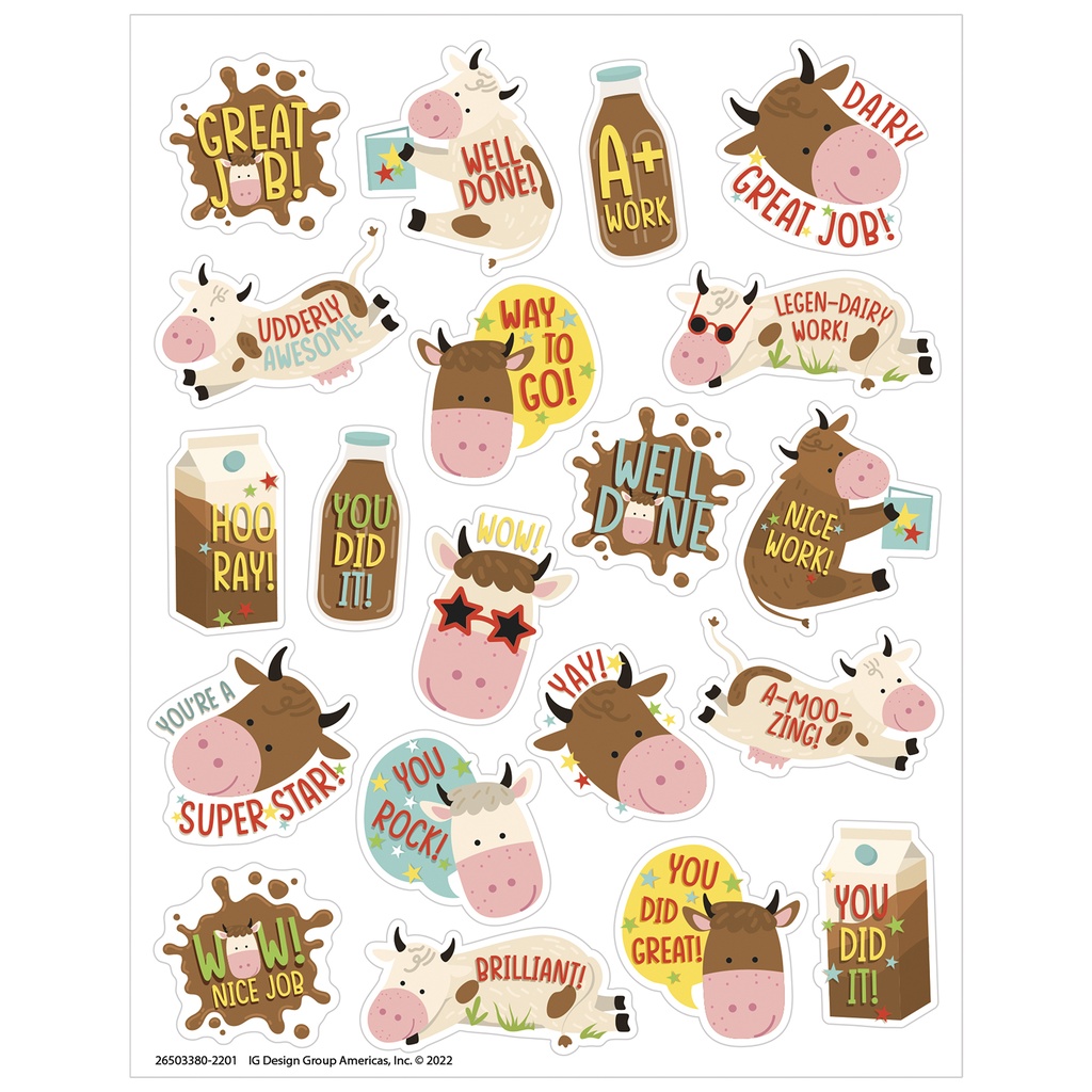 Brown Cows Chocolate Milk Scented Stickers