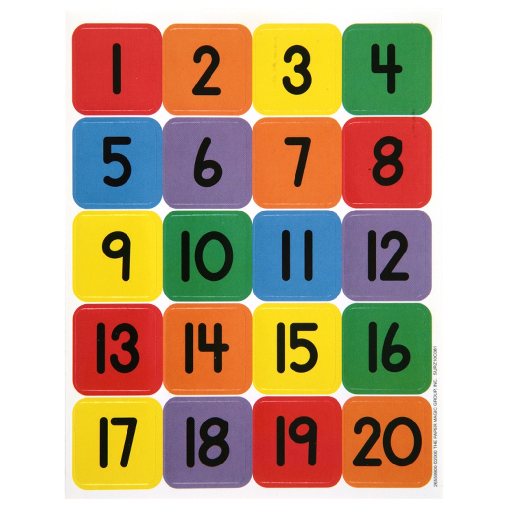 Numbers (1-20) Theme Stickers