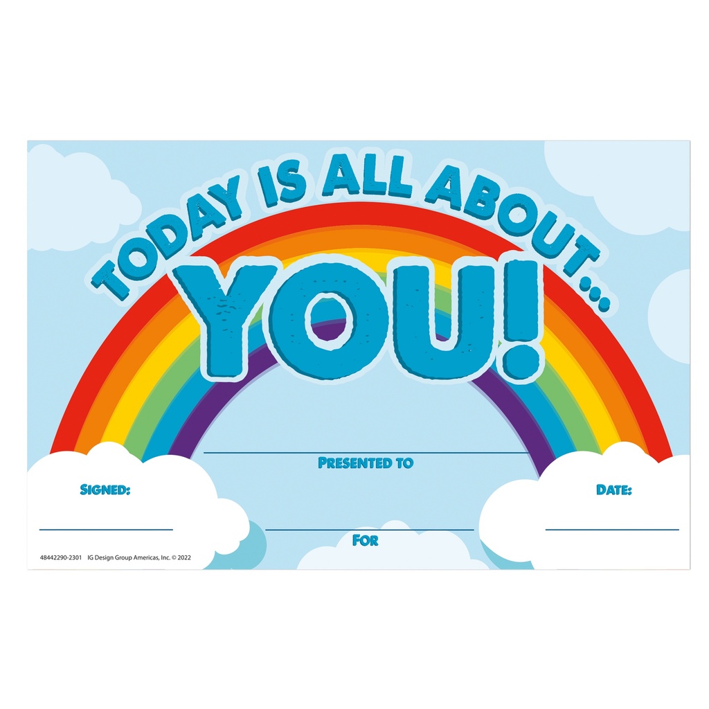 Today Is All About You Recognition Award Pack of 36