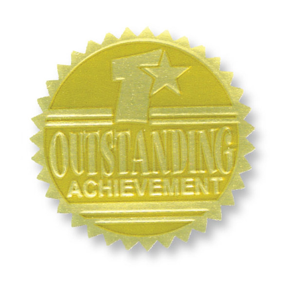 Outstanding Achievement Gold Foil Embossed Seals