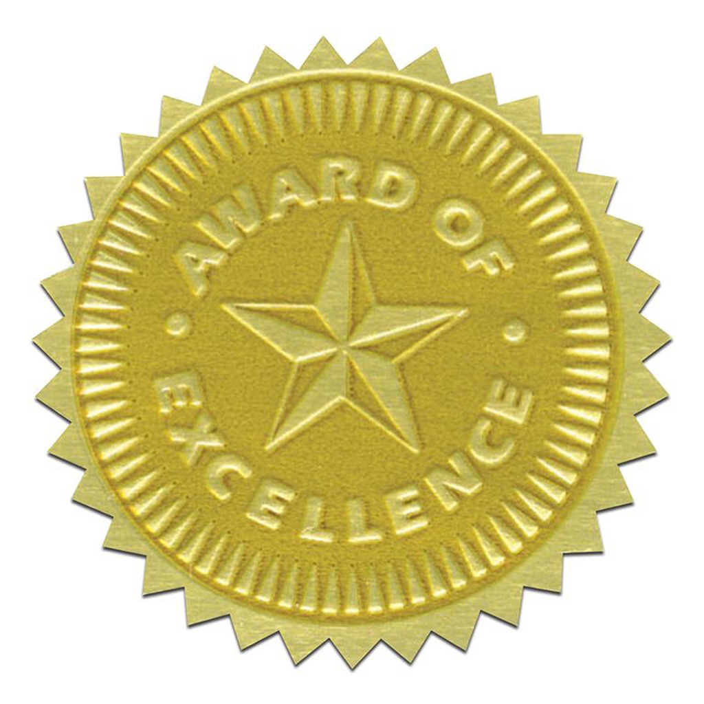 Award of Excellence Gold Foil Embossed Seals