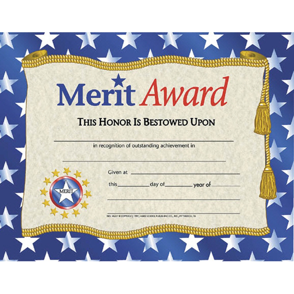 Merit Award Certificates Pack of 30