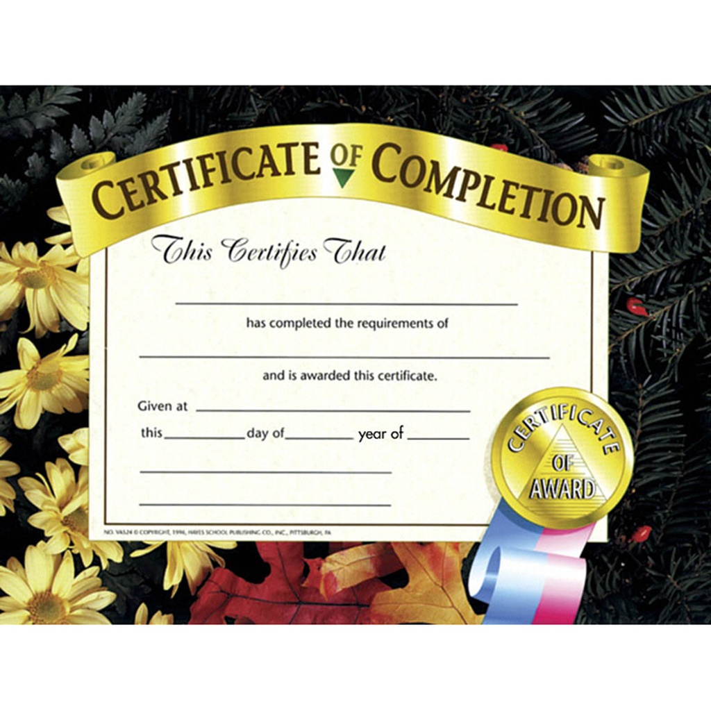 Certificate of Completion Pack of 30