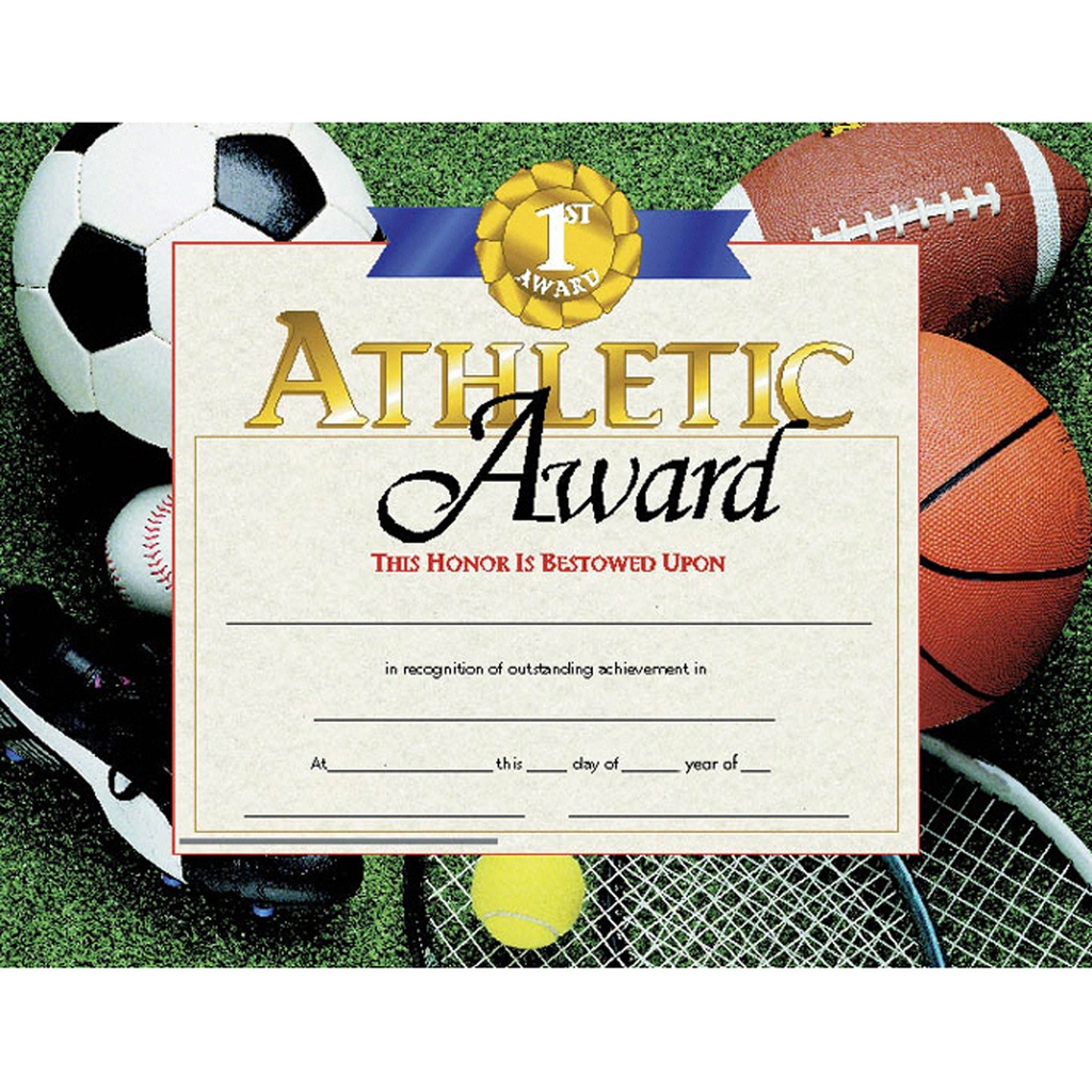 Athletic Award Certificates Pack of 30