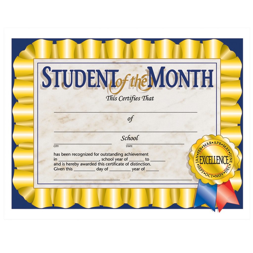 Student of the Month Certificates Pack of 30