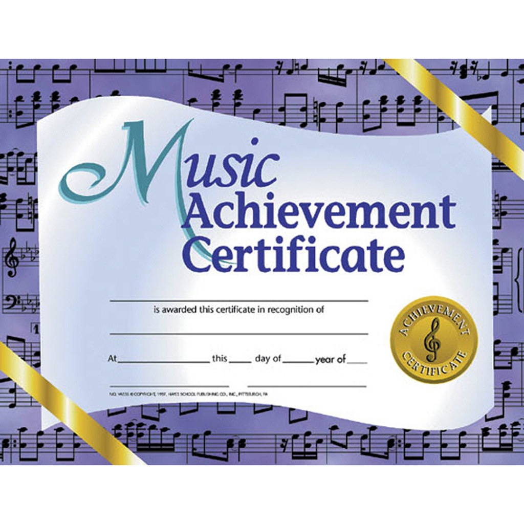 Music Achievement Certificates Pack of 30