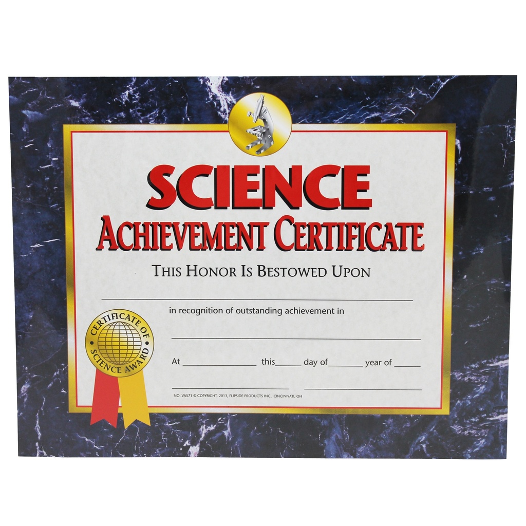 Science Achievement Certificates