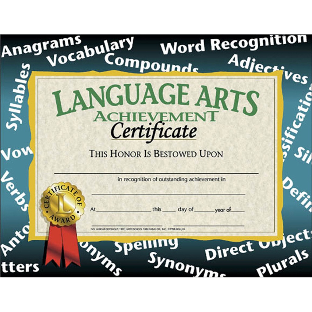 Language Arts Achievement Certificates Pack of 30