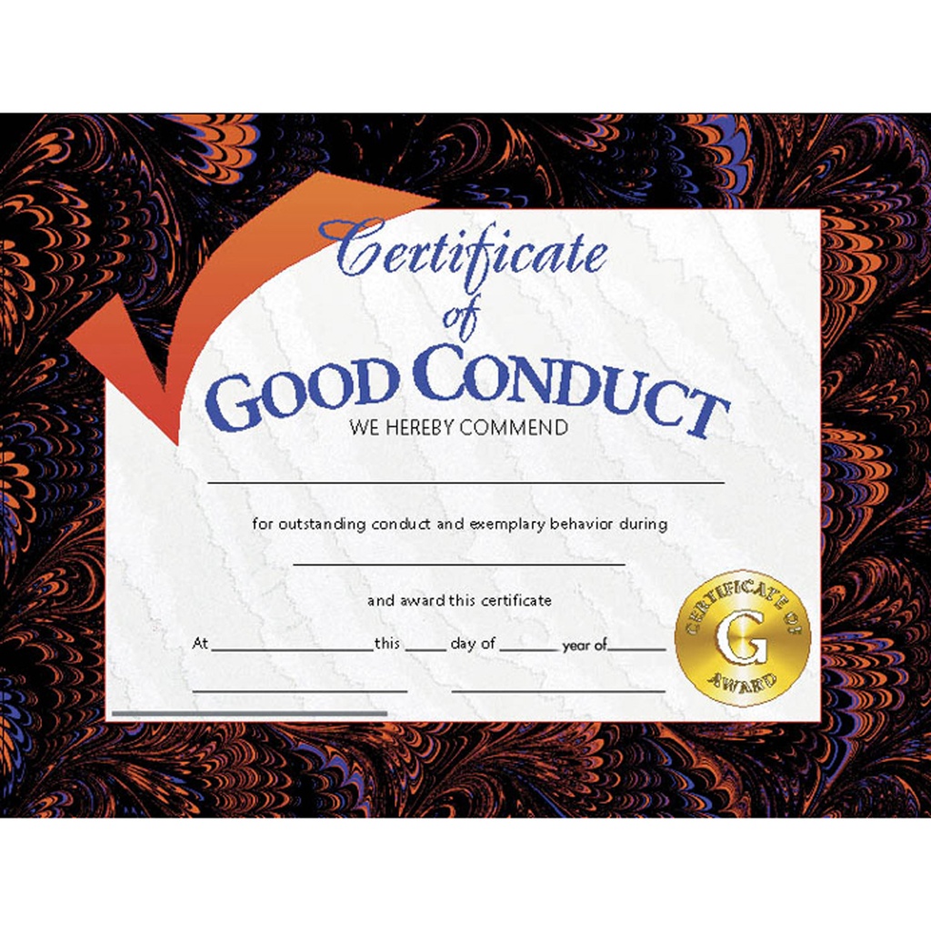 Certificate of Good Conduct Pack of 30