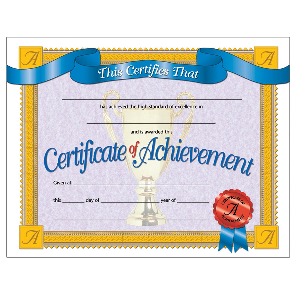 Certificate of Achievement Pack of 30