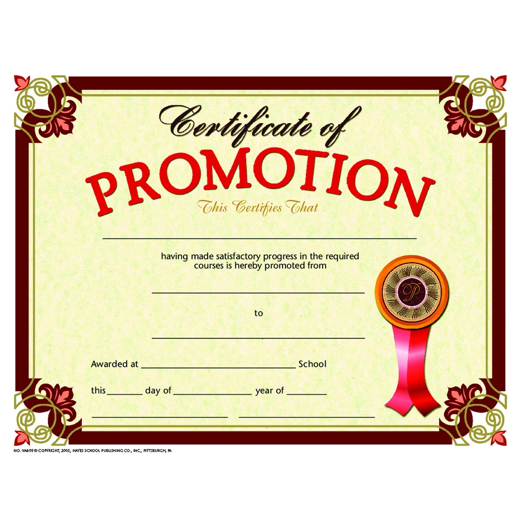 Certificate of Promotion Pack of 30