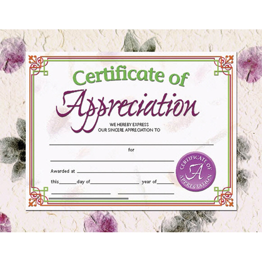 Certificate of Appreciation Pack of 30