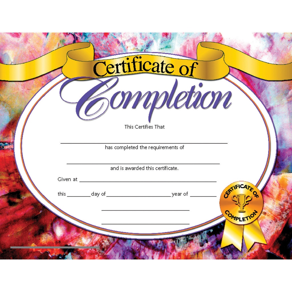 Certificate of Completion Pack of 30