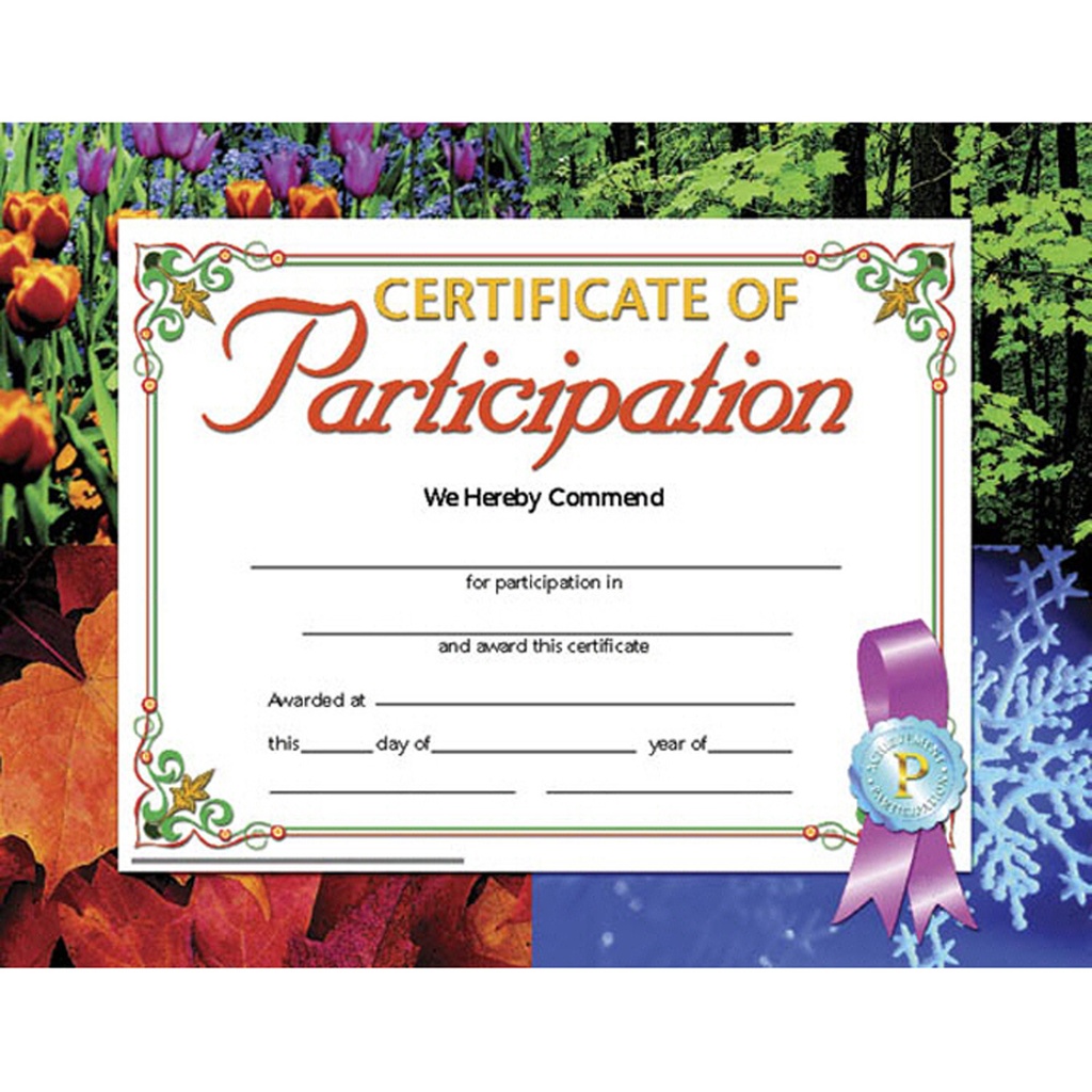 Certificate of Participation Pack of 30