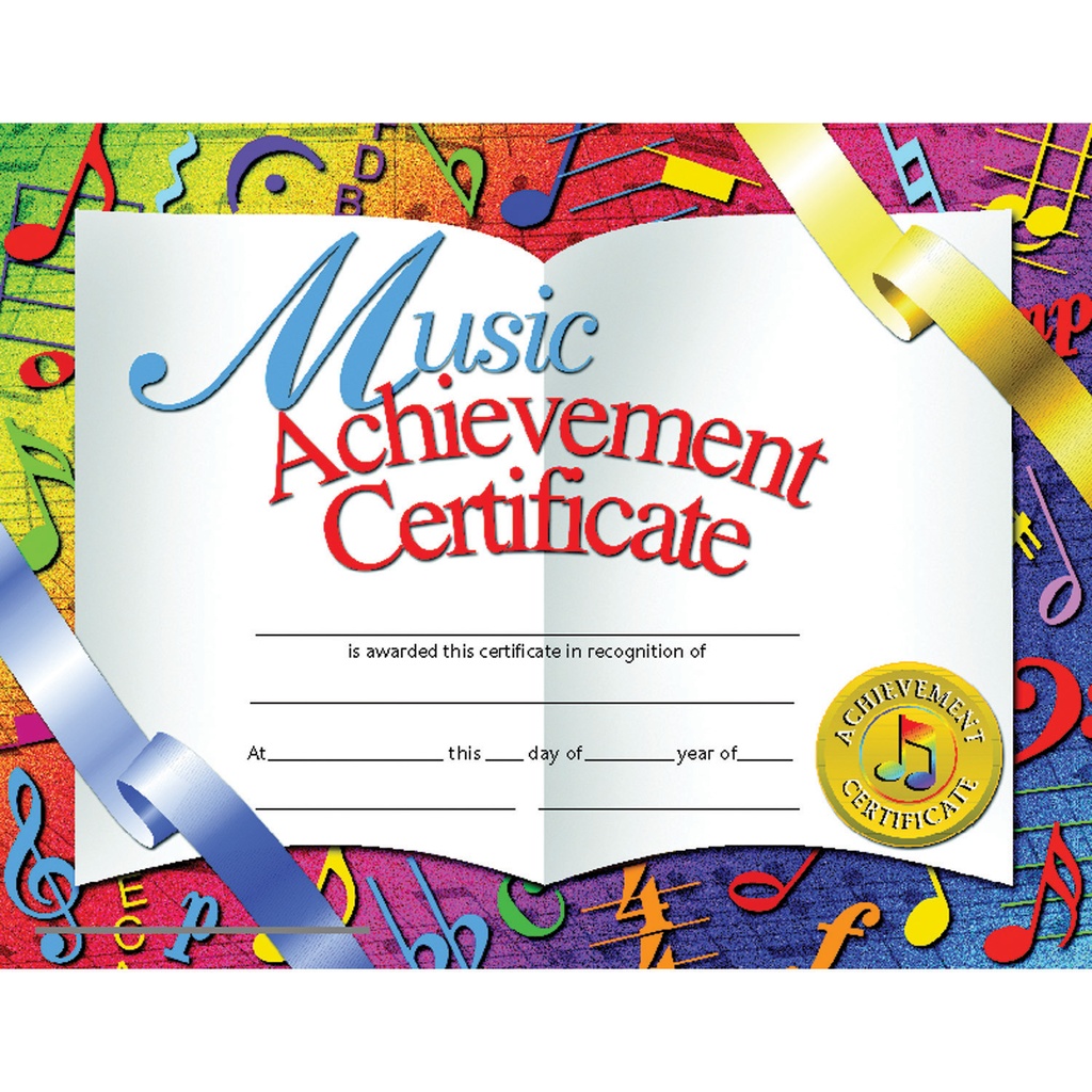 Music Achievement Certificates Pack of 30