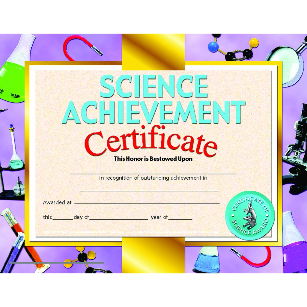 Science Achievement Certificates Pack of 30