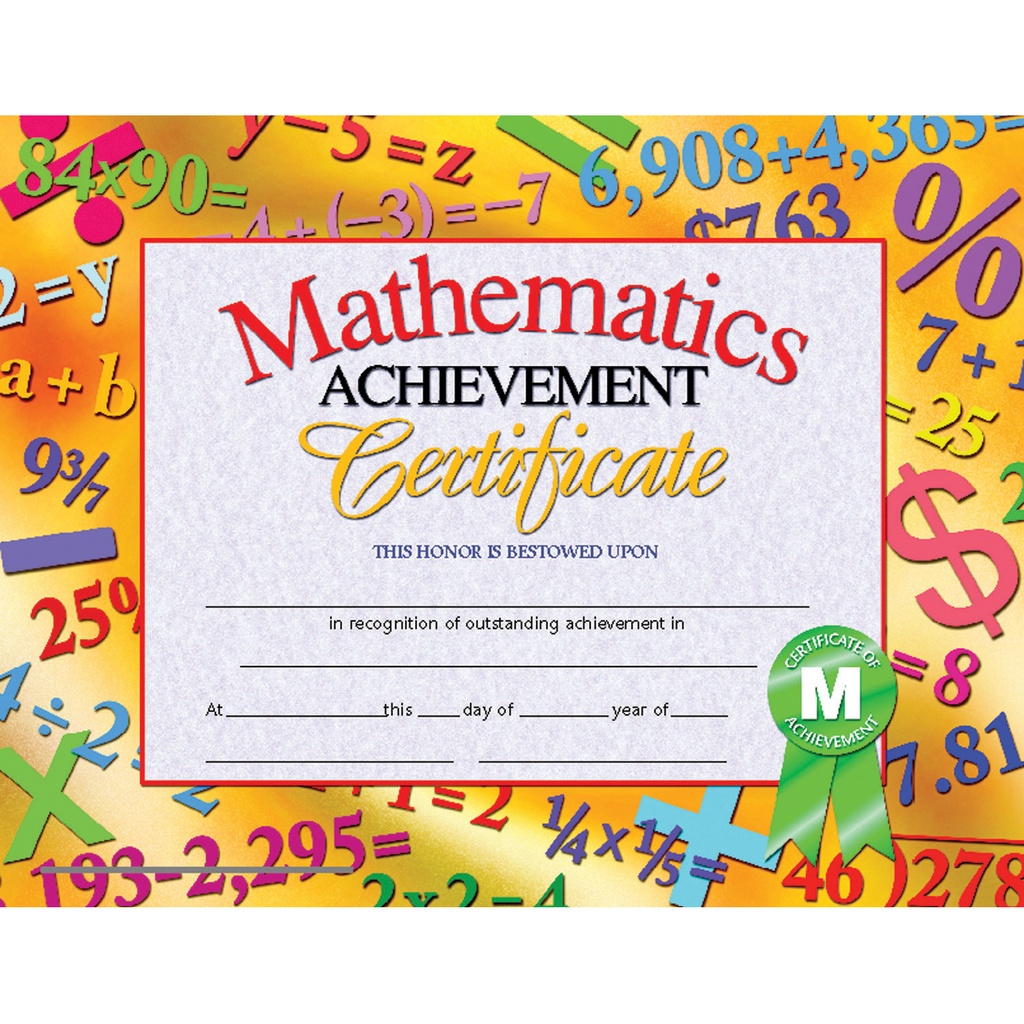 Math Achievement Certificates Pack of 30